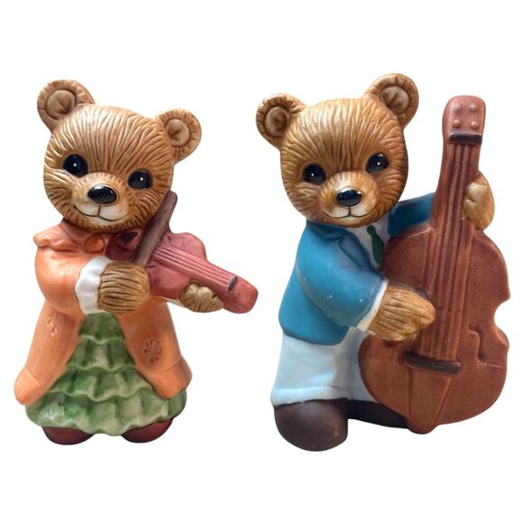 Homco Musical Bear Band Figurines #1422 Set of 6 Vintage  Orchestra - Picture 3 of 9